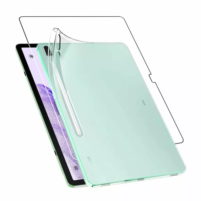 Coque + VERRE Trempé pour Samsung Galaxy Tab S7 FE T730, 5G T736B Silicone FINE