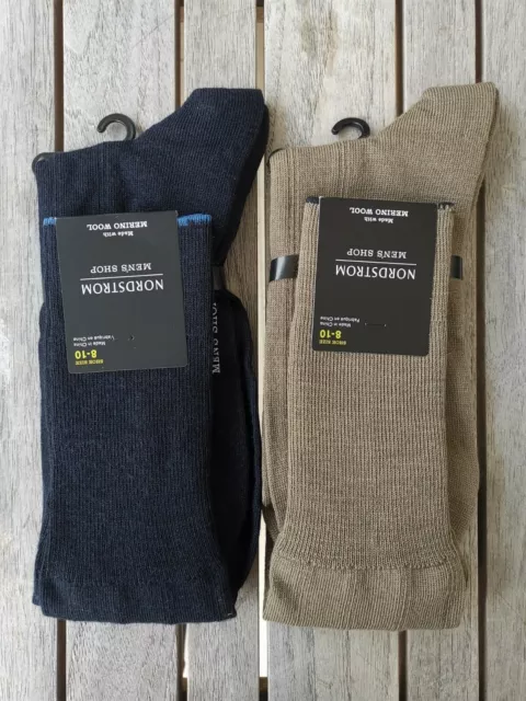 6 pack Nordstrom Mens Over the Calf Extra Fine Merino Wool Socks size 10.5-12