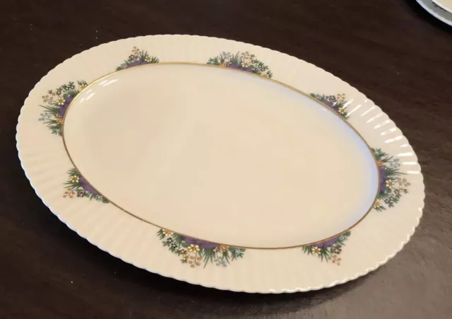 Lenox Rutledge Enameled Flowers Oval Serving Platter 13.5 inches