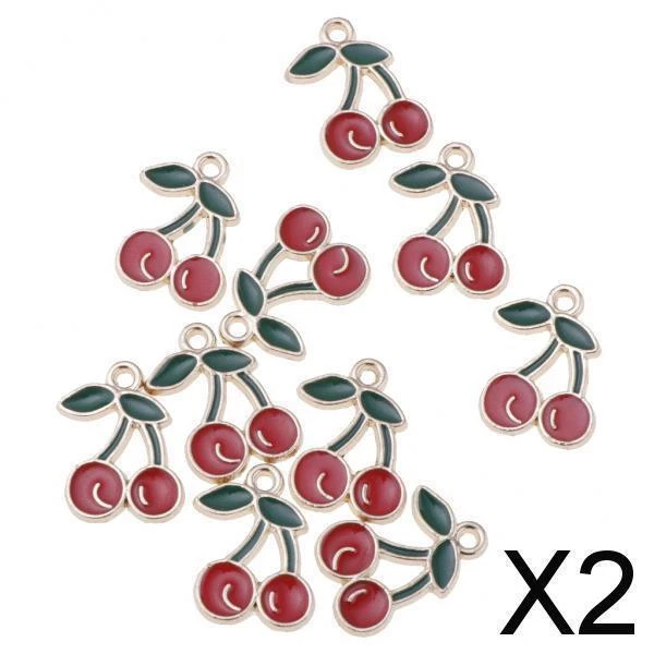 2X 10 Stück Anhänger Legierung Charms Fruchtform für DIY Schmuck,