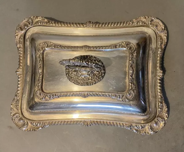 Ornate Antique Victorian Silver Plate Covered Serving Dish 2