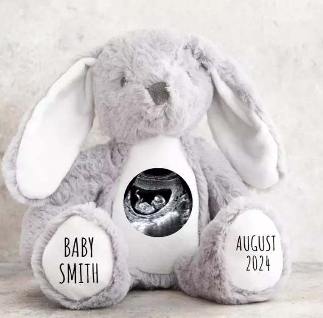 Personalised Scan Bear Bunny Teddy - Scan Photo/ Pregnancy/ Memorial