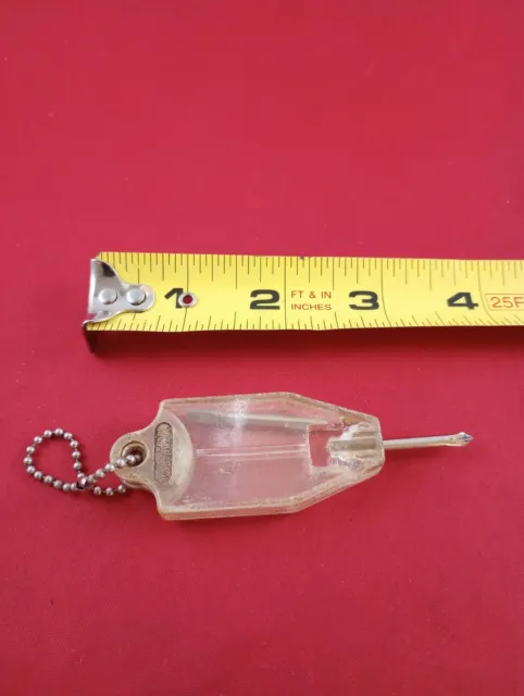 Vintage Mini Screwdriver Keychain Key Ring Chain Fob Hangtag *207-D