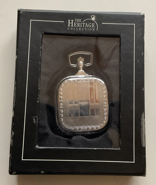 Montre à Gousset Ancienne Style Héritage – Cadran Blanc Chiffres Arabes, Mouvement Quartz, Boîtier Argenté