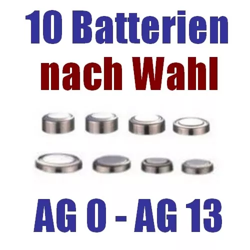 ✅ 10x Batterien u.a. für Swatch Uhren, Knopfzellen AG0 - AG13 ⭐ Freie Auswahl !!