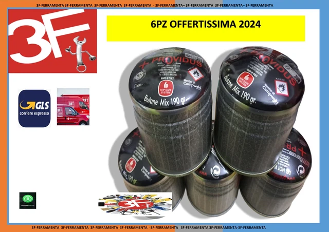 5 Bombole Butano Universali Da 190gr - Ricarica Per Fornelli Da Campeggio E Lavoro - Foto 5
