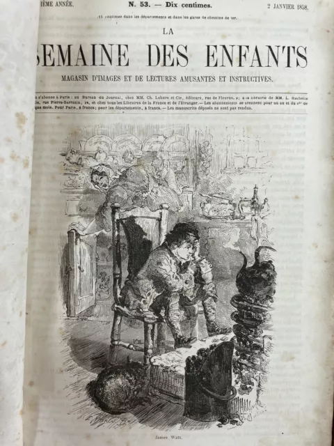 La Semaine Des Enfants. 3 Vol. 1858, 1859, 1860. Ch Lahure.