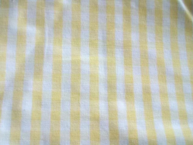 PALE LEMON & White Gingham Check Cotton Fabric - L. 1.00m X W 1.38m ...