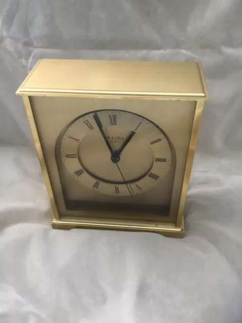 Bulova Quartz Brass Mantle Clock Made in Germany