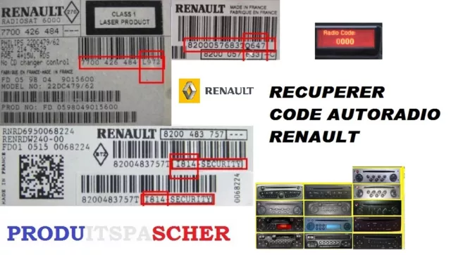 Code autoradio Clio - Code poste / Code pin Renault –