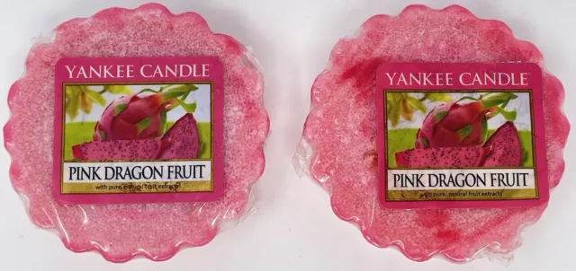 2x Yankee Candle PINK DRAGON FRUIT Wax Potpourri Tarts Melts, 0.8oz RETIRED HTF