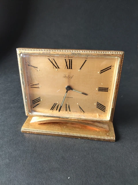 PENDULE À POSER Hermle, laiton, chiffres très lisibles - fabrication allemande EUR 164,00 - FR