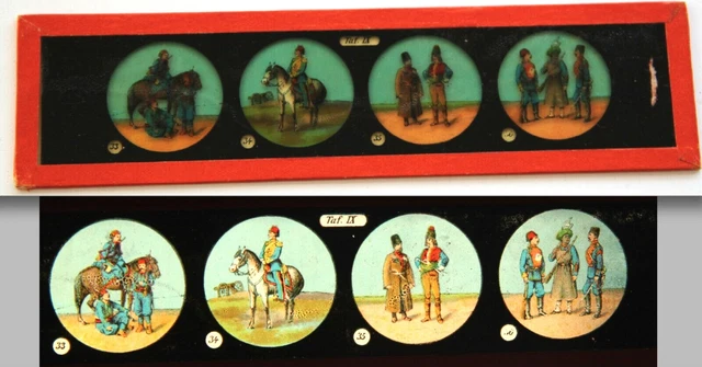 Anciennes Plaques en verre pour lanterne magique - Antiquités