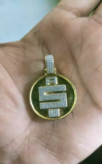 All Money 2ct Round Cut Lab Created Diamond Pendant 14k Yellow Gold Finish