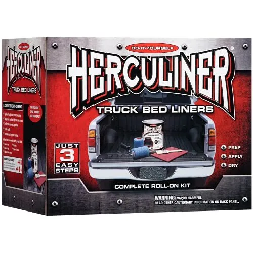 HERCULINER Grey Kit 6 foot Truck Bed Roll on Bedliner Kit, 1 Gallon Kit