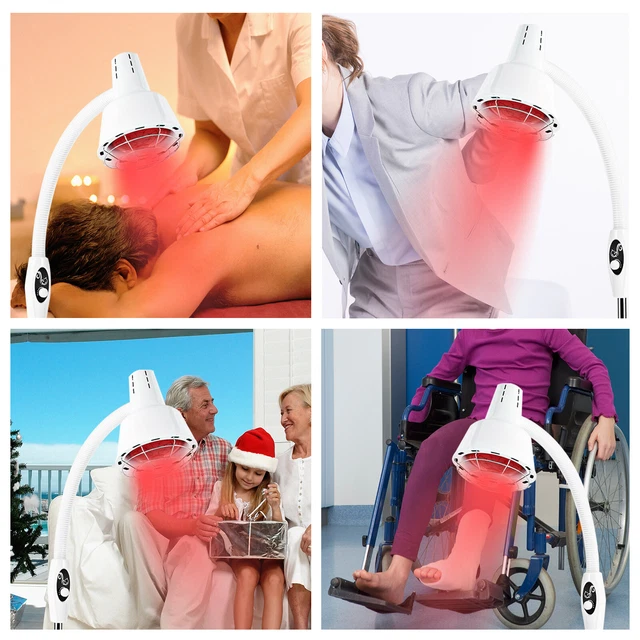 Lámpara de calor luz roja lámpara infrarroja lámpara de luz roja, lámpara de terapia con soporte 275W