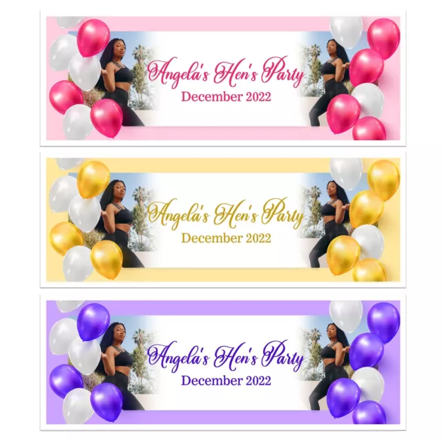 Personalised  Hen Do Banner Party Add A Photo Wall Decor Any Occasion Birthday