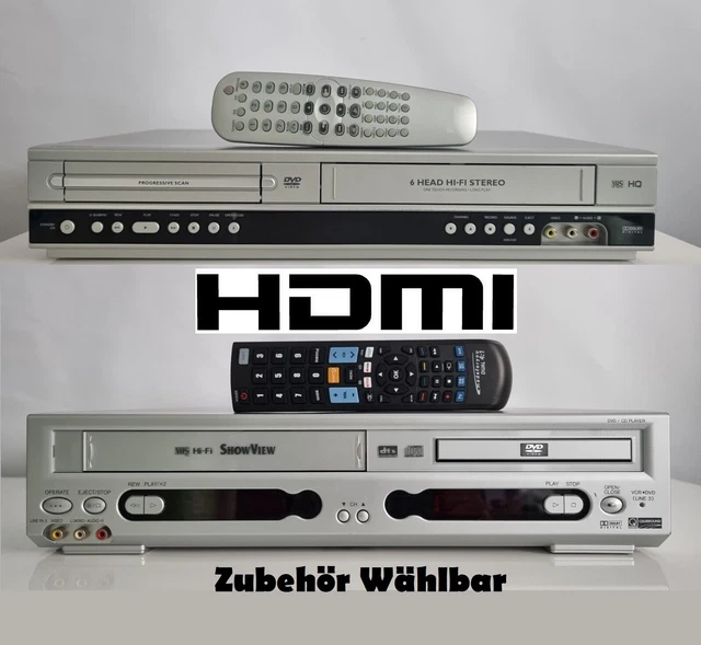 VHS HDMI VIDEOREKORDER mit DVD Player 1Jahr Garantie Videorecorder EUR