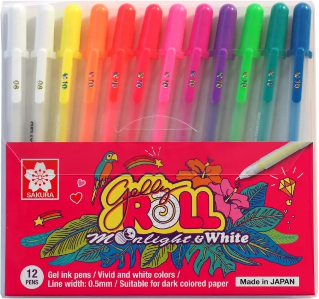 12 x Sakura Gelly Roll Gel Pen MOONLIGHT Set Assorted 12 Colour Set - Best Price