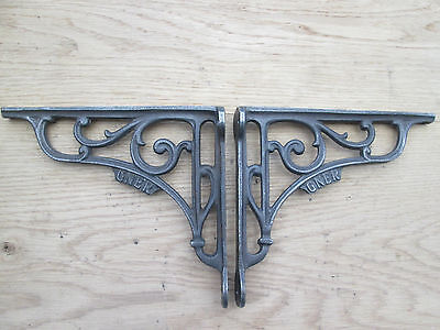 7" PAIR GNER RAILWAY antique Vintage style cast iron shelf bracket wall mounted