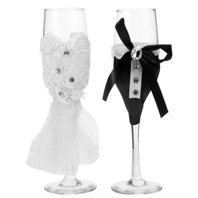 2 pezzi bicchieri per flauti di champagne per banchetti anniversario di matrimonio festa
