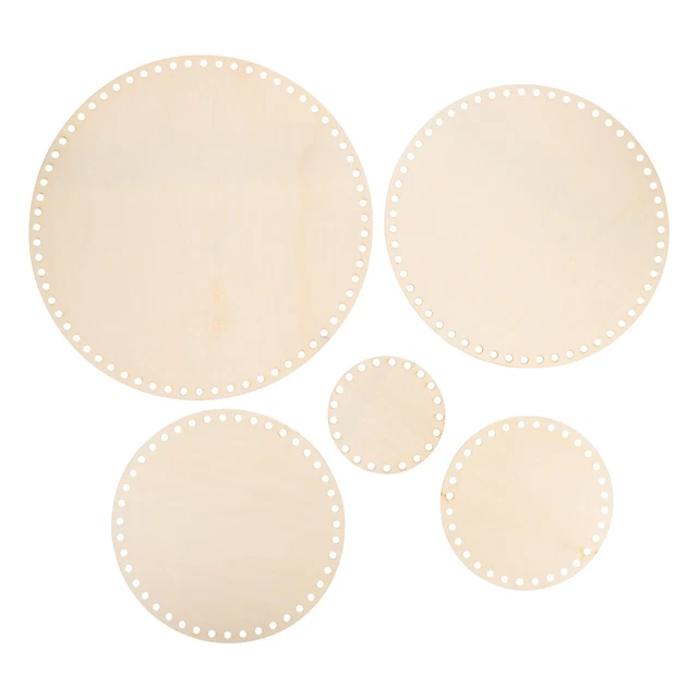 5 piezas Cesta Hágalo Usted Mismo Base Punto de Cruz Madera Artesanía Ganchillo Bolso de mano