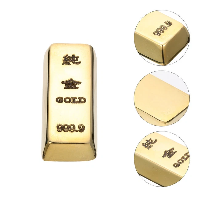 Barra de oro cobre simulada soporte de ladrillo dorado artificial Home Fortune