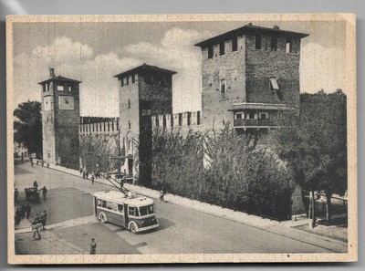 vecchia cartolina di verona castello scaligero 