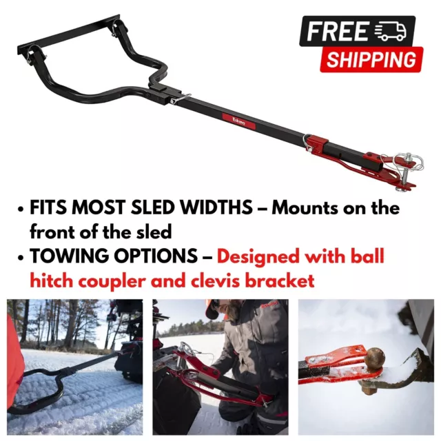 ATV/Snowmobile Tow Hitch Mount Pull Behind Sled Portable Ice Fish House/Shanty