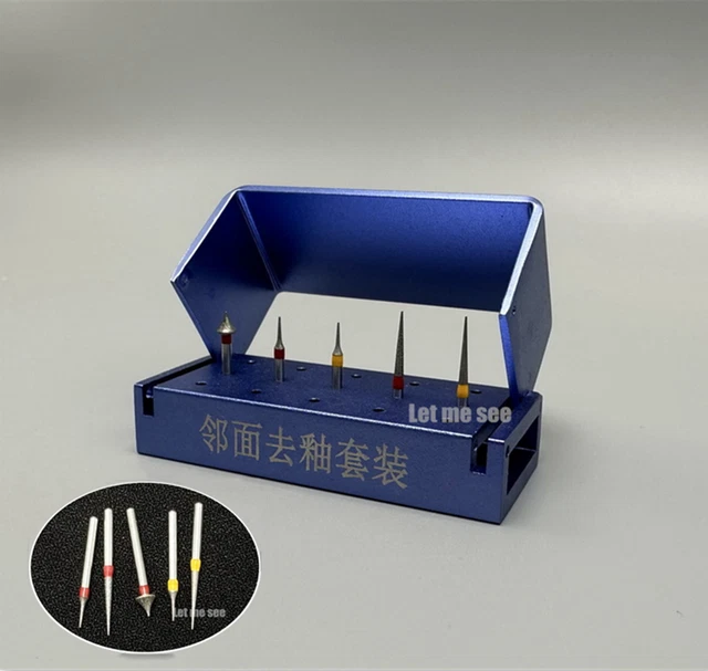 Dental Interproximal Enamel Grinding Polishing Diamond Burs Disinfection Box Kit