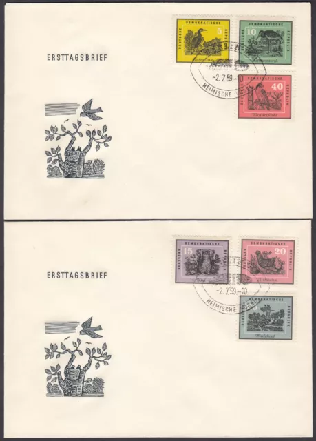 DDR-1959:  2 FDC mit MiNr:  698-703   -ESST-