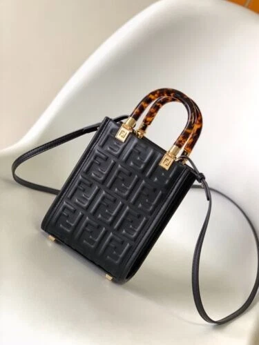 Fendi Mini sunshine shopper handbag shoulder bag Leather