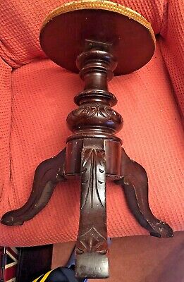Victorian Mahogany Round Extending Piano Stool - Lovely Carving - Good Condition 3