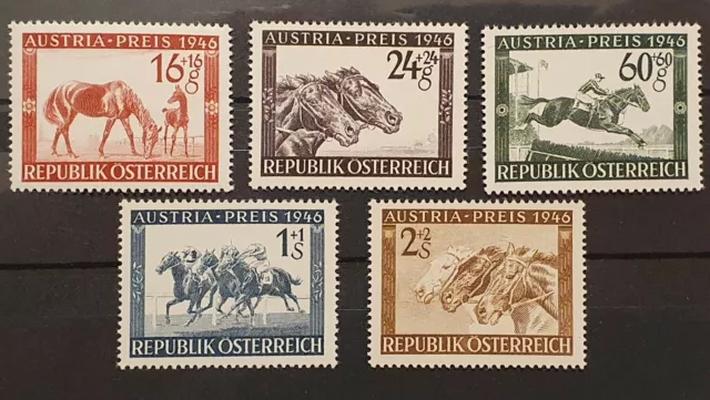 1946 Austria Preis, Pferderennen, ANK 793 - 797 komplett (5), postfrisch **