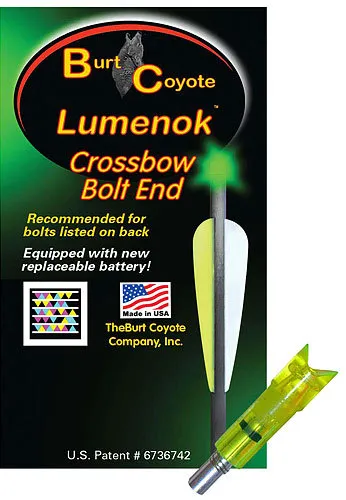 Burt Coyote Crossbow Bolt Lumenok Easton/Beman Carbon Moon Nock Green 3 Pack
