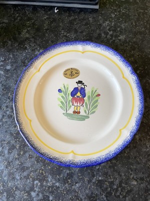 ASSIETTE BRETON FUMANT LA PIPE VB NORMANDIE Verlingue Bollore QUIMPER 