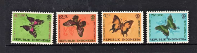 MNH set of 4 stamps " SOCIAL DAY - Butterflies " Indonesia 1963