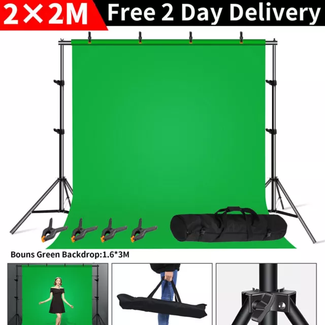 2M Backdrop Stand KIT Studio Green Background Support Green Screen Photography