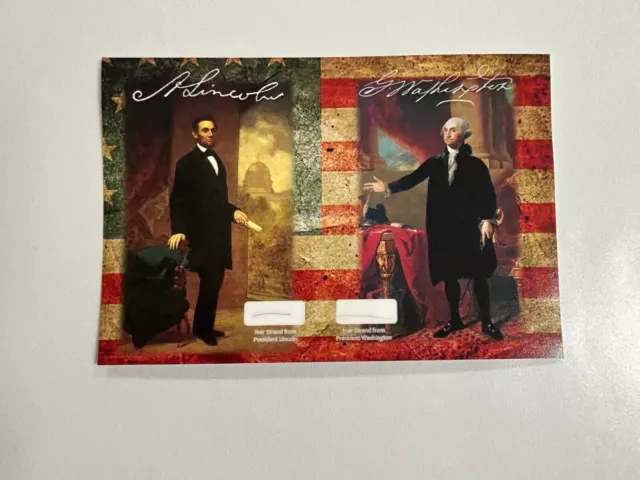 President Abraham Lincoln & George Washington Hair strand Relic sample USA