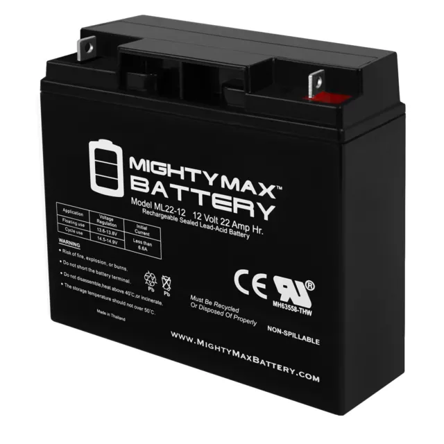 Mighty Max 12V 22AH SLA Battery Replacement for Tempest TD22-12