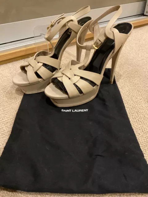 Yves Saint Laurent Nude Tribute Platform Sandals - Uk 8 / Eur 41