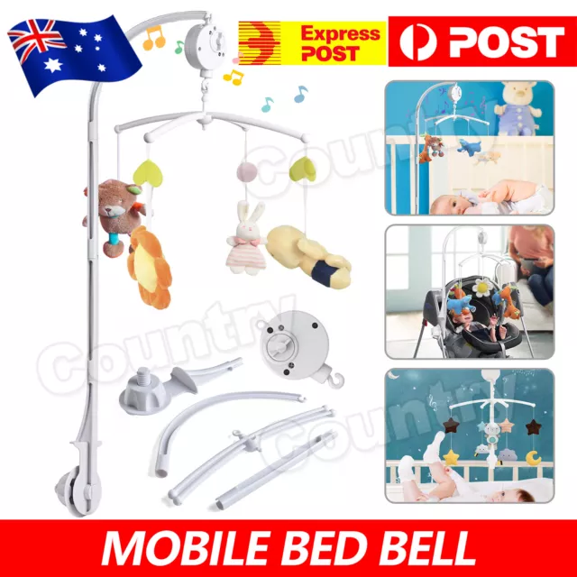 Baby Mobile Crib Cot Musical DIY Wind up Toys Music Box Hanger Arm Bed Bell Gift