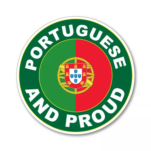 2 x PORTUGUESE AND PROUD - Flag Car Van Lorry vinyl Self Adhesive stickers