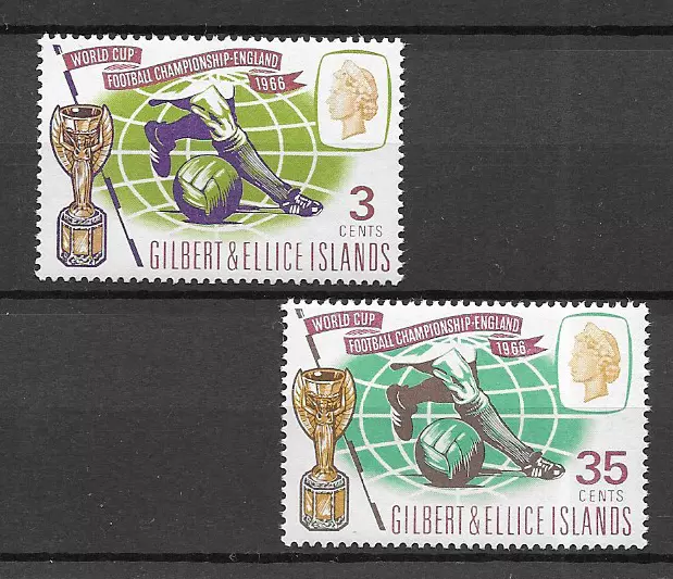 Gilbert & Ellice Islands 1966 World Cup Football MNH set S.G. 125-126