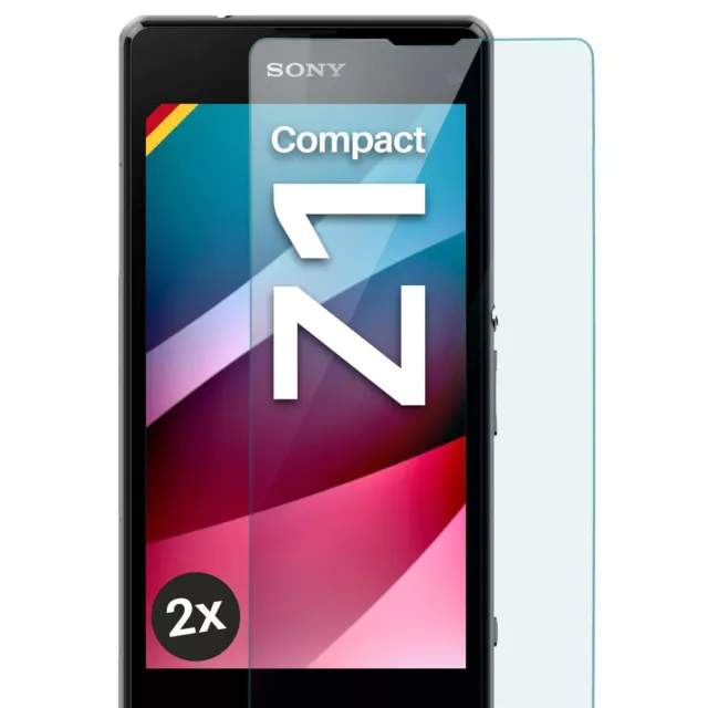 2x Echt Glas für Sony Xperia Z1 Compact Panzerfolie Handy Premium Displayschutz