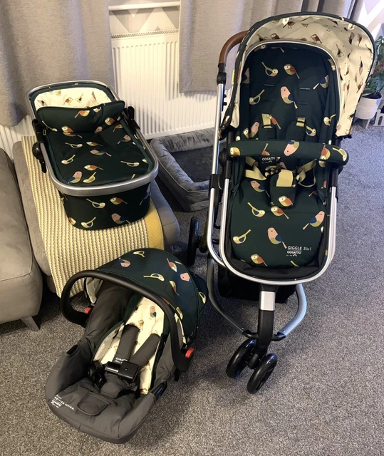 Cosatto Giggle 3 In 1 Travel System Birdland Pram Buggy Car Seat Stroller Unisex