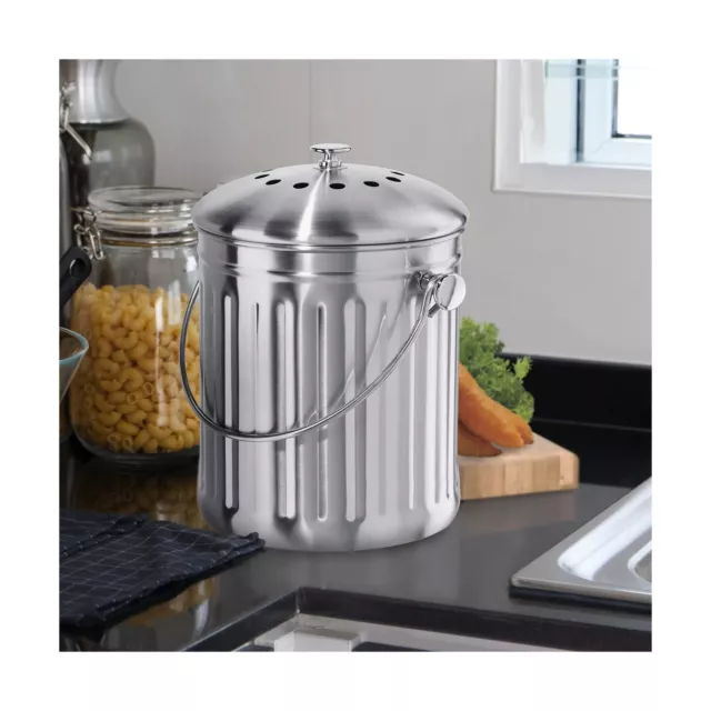 Oggi Countertop Compost Bin with Lid-1 Gallon Indoor Compost Bin Charcoal Fil... 2