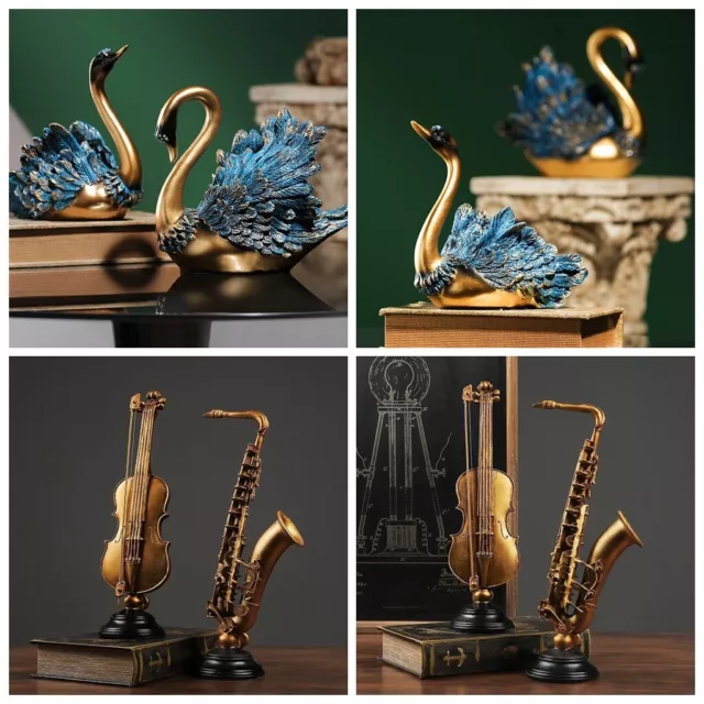 Gift Idea Swan Saxophone Violi Arts  Crafts Decoration Living Room Porch Table