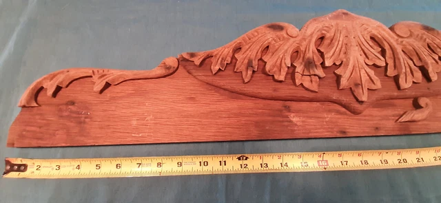 Pediment Wood Architectural Salvage Carved Oak/Chestnut 35inches 4