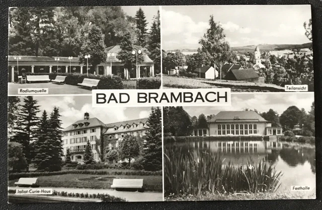 SCHÖNE ALTE DDRPK von Bad Brambach 08648 mit 4 Motiven / Sachsen EUR 1
